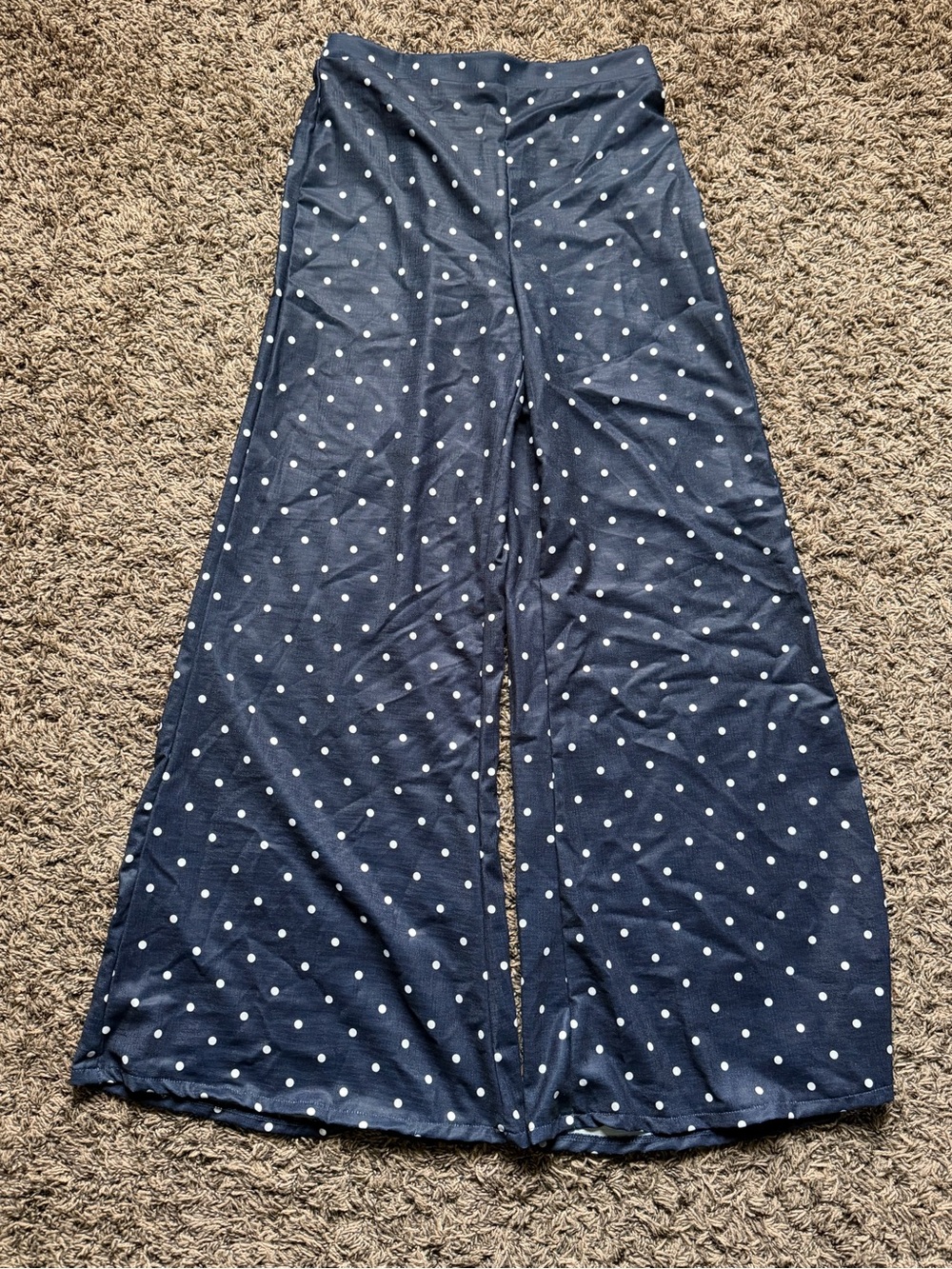 Altar'd State Navy Polka Dot Wide-Leg Pants